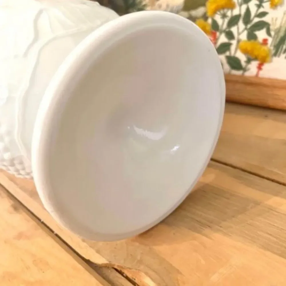 Vintage Milk Glass Harvest Grape Pitcher And 2 Glasses Set - Picture 8 of 8